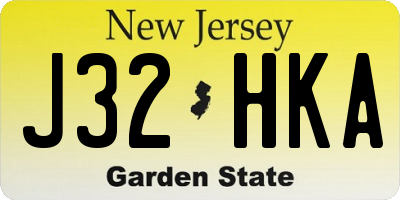 NJ license plate J32HKA