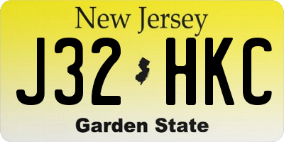 NJ license plate J32HKC
