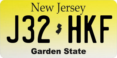 NJ license plate J32HKF