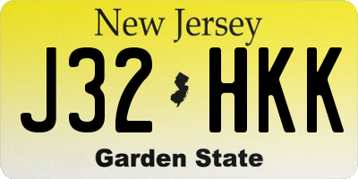NJ license plate J32HKK