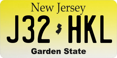 NJ license plate J32HKL