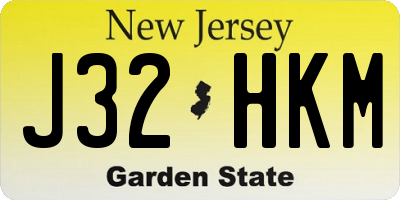 NJ license plate J32HKM