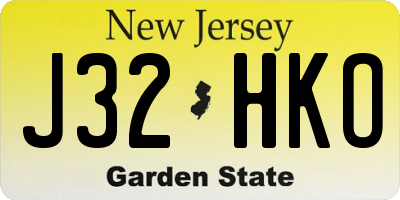 NJ license plate J32HKO