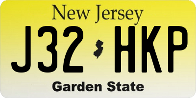 NJ license plate J32HKP