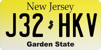 NJ license plate J32HKV