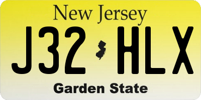 NJ license plate J32HLX