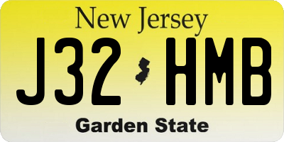 NJ license plate J32HMB