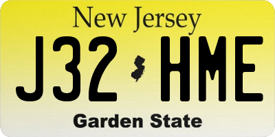 NJ license plate J32HME