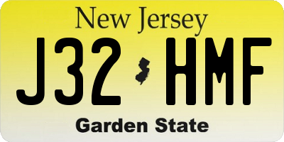 NJ license plate J32HMF