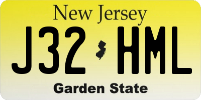 NJ license plate J32HML