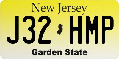 NJ license plate J32HMP