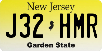 NJ license plate J32HMR