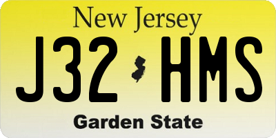 NJ license plate J32HMS