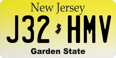 NJ license plate J32HMV