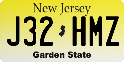 NJ license plate J32HMZ