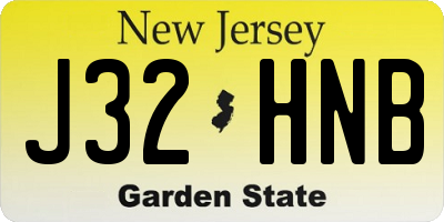NJ license plate J32HNB
