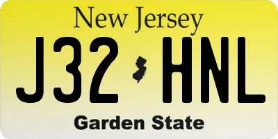 NJ license plate J32HNL