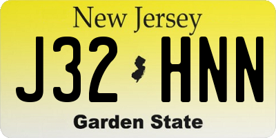 NJ license plate J32HNN