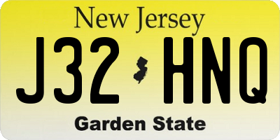 NJ license plate J32HNQ