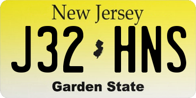 NJ license plate J32HNS