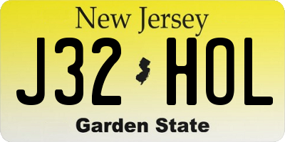 NJ license plate J32HOL