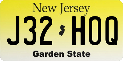 NJ license plate J32HOQ