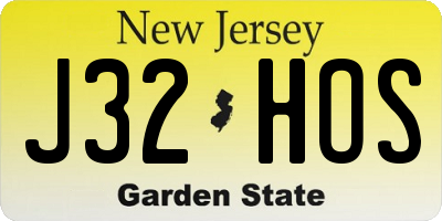 NJ license plate J32HOS