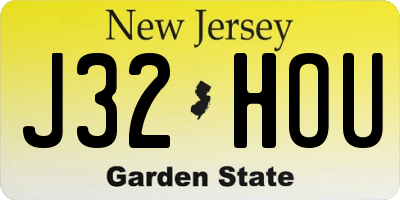 NJ license plate J32HOU