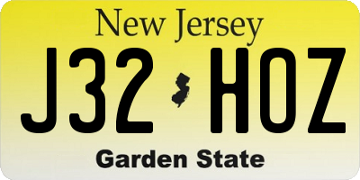 NJ license plate J32HOZ