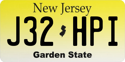 NJ license plate J32HPI