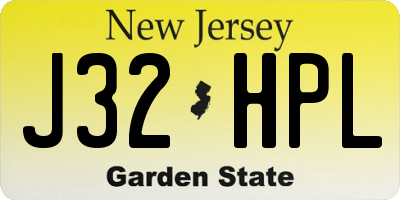NJ license plate J32HPL
