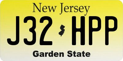 NJ license plate J32HPP