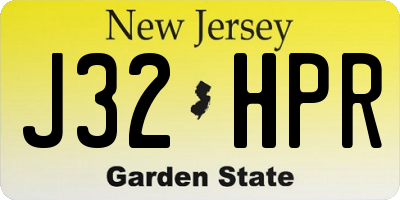 NJ license plate J32HPR