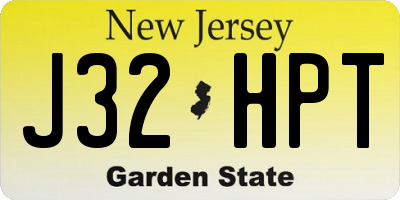 NJ license plate J32HPT