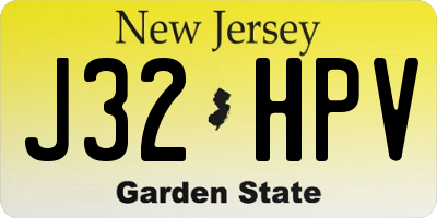NJ license plate J32HPV