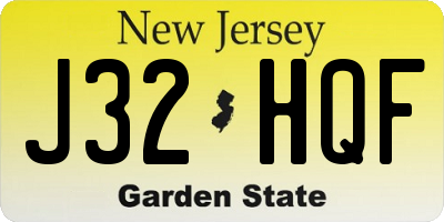 NJ license plate J32HQF