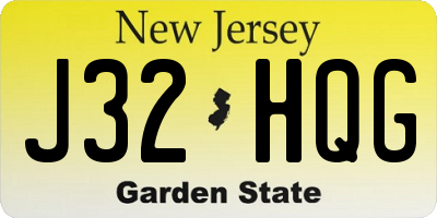 NJ license plate J32HQG
