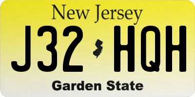 NJ license plate J32HQH