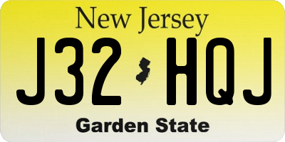 NJ license plate J32HQJ