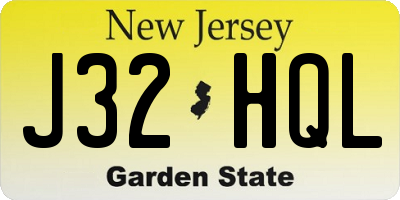 NJ license plate J32HQL