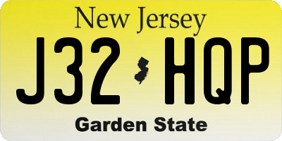 NJ license plate J32HQP