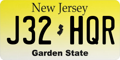 NJ license plate J32HQR