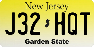 NJ license plate J32HQT