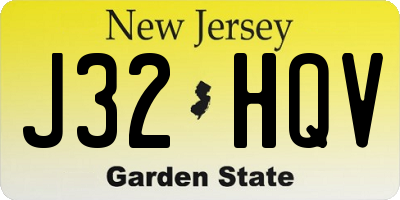 NJ license plate J32HQV
