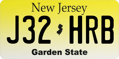 NJ license plate J32HRB