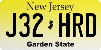 NJ license plate J32HRD
