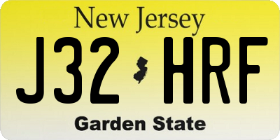NJ license plate J32HRF