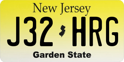 NJ license plate J32HRG