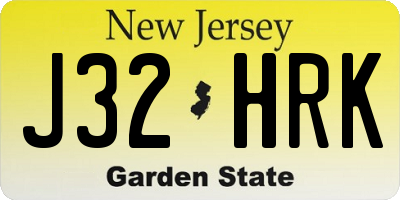 NJ license plate J32HRK
