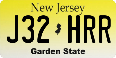 NJ license plate J32HRR